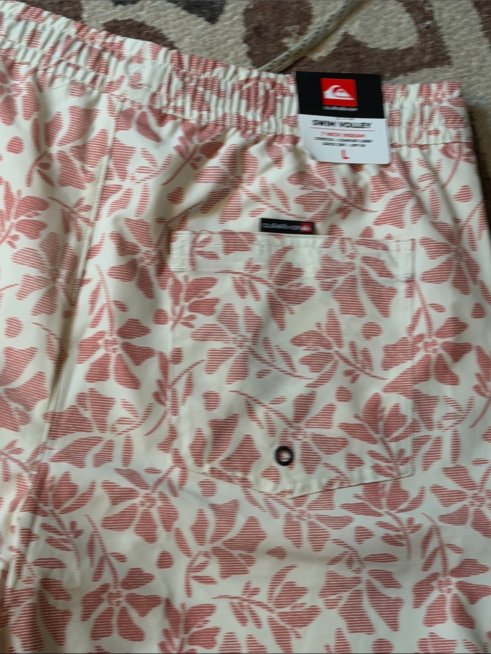 Quiksilver Cream & Pink Floral Board Shorts - Picture 9 of 13